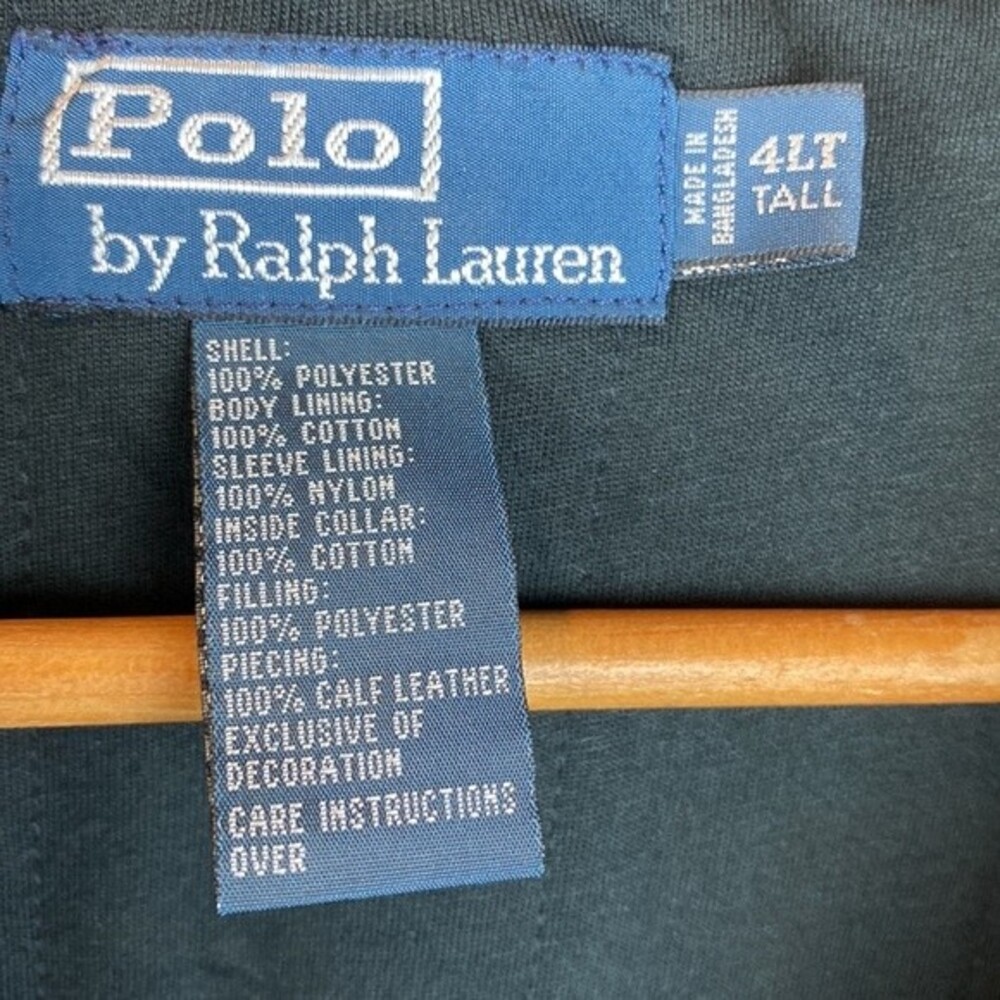 Ralph Lauren Polo Black Zip Up Windbreaker Hoody Lined Jacket 4LT - Picture 8 of 9